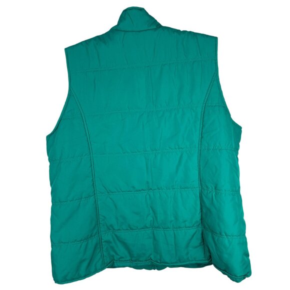 Woman Within Womens Plus Size Puffer Vest 2X Teal Green Zip-Up Sleeveless - Picture 2 of 5